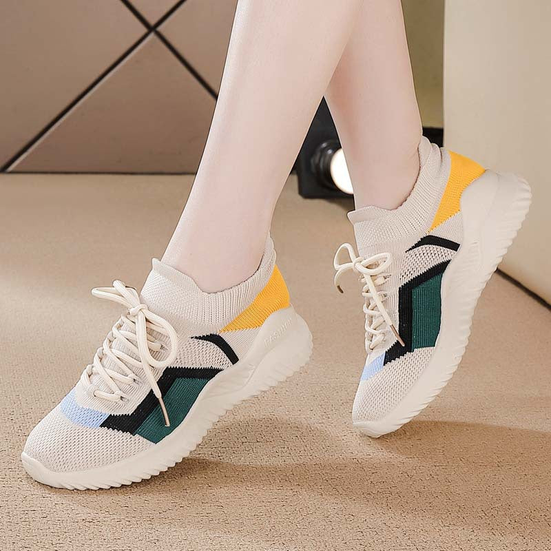2026 spring new women's flyknit shoes - versatile mesh breathable lightweight shock-absorbing casual athletic running shoes (yeezy style)