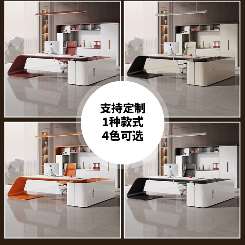 Saint li paint boss table fashion president table casual modern elegant executive table and chair combination light luxury office desk and chair