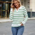 European and american cross-border e-commerce women's spring  new arrivals:  casual striped long-sleeve knit sweater top