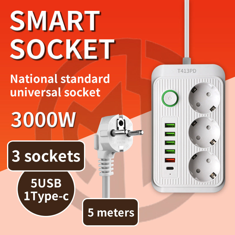 European standard power strip, russian/european power strip, german/korean 16a two-pin european standard home socket, austrian standard