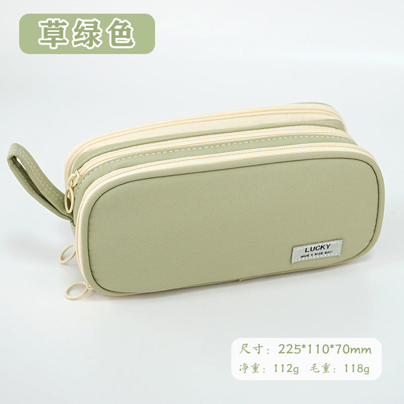 Pencil Bag Large Capacity Stationery Box Boys Simple Primary School Stationery Bag Junior High School Students Advanced Sense Cross-border Pencil Bag Storage