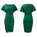 D3149 european and american style women's clothing  summer new arrival ruffle sleeve fashion slit bodycon plus size women's cross-border dress