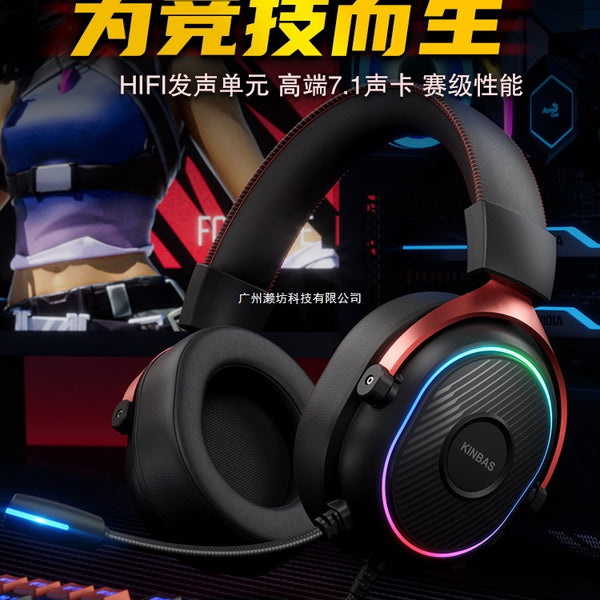 Wrangler Computer Headset Headset Wired Game E-sports Special 7.1 Headset USB with Microphone 2-in-1