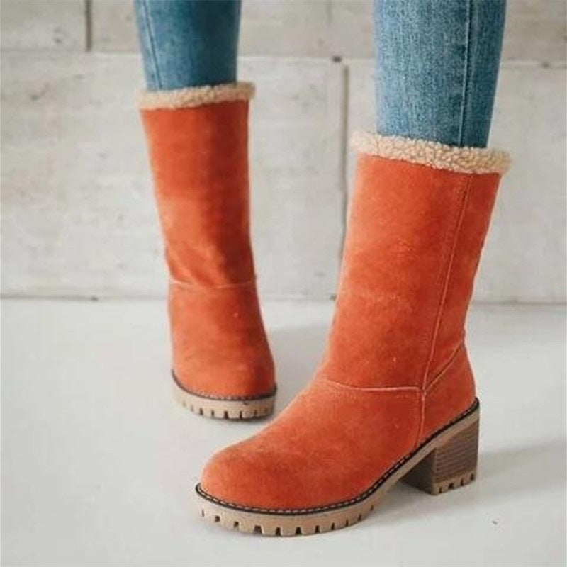 Plus sizeexport women's boots   style fall and winterfashionknee sock thick heel snow boots women's cotton boots wholesale