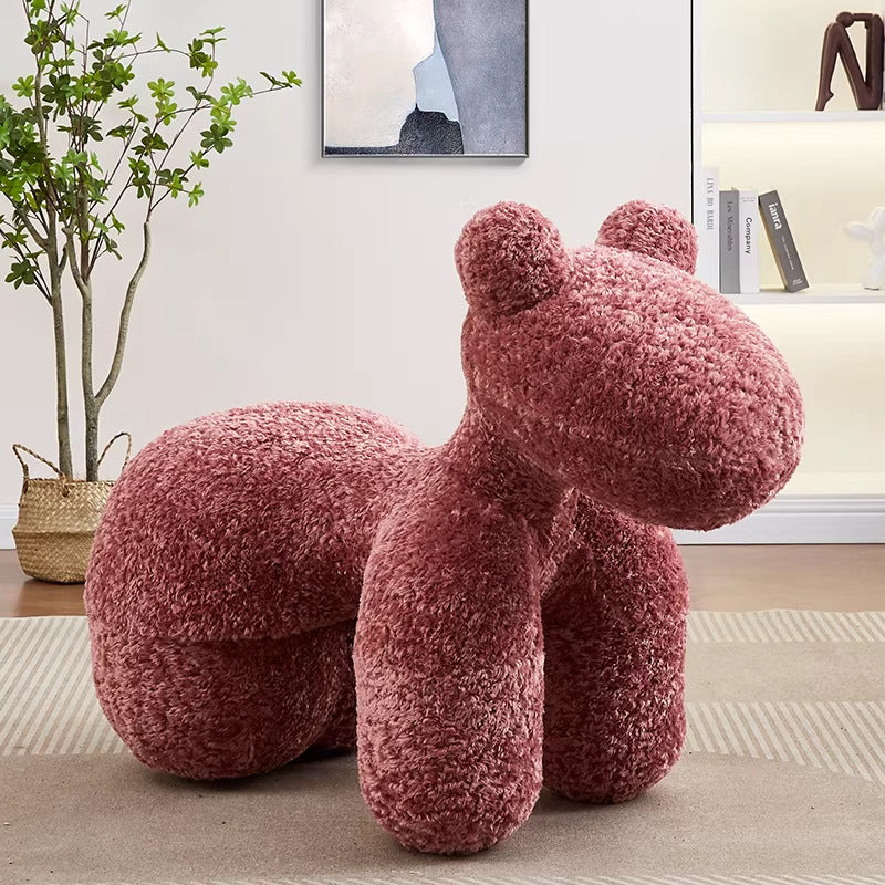 Creative pony chair - adorable kids' animal ride-on sofa stool - cartoon chair plush toy - home decor accent
