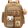 capibala school bag for primary school students, boys in grades 1-3 to 6, large capacity cute capybara stain-resistant backpack