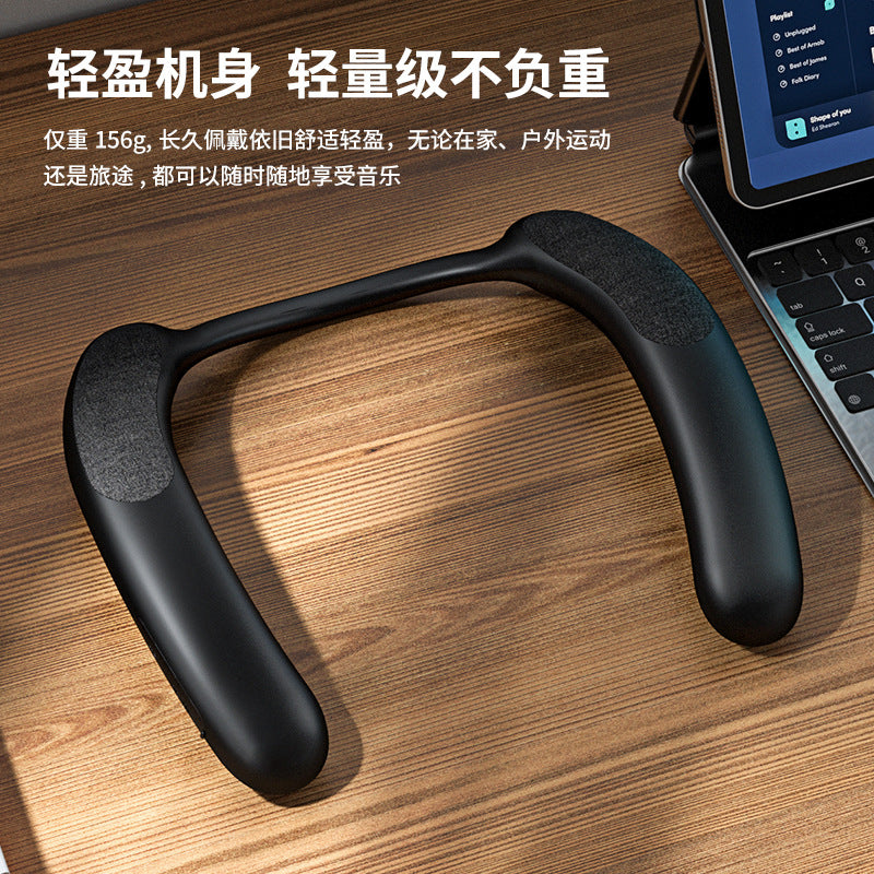 2026 new neckband wireless bluetooth speaker - fabric, portable, wearable, neck-cradling subwoofer stereo sound