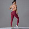 New arrival cross-border seamless pure color tight cross back sports intimates yoga suit running fitness yoga wear for women