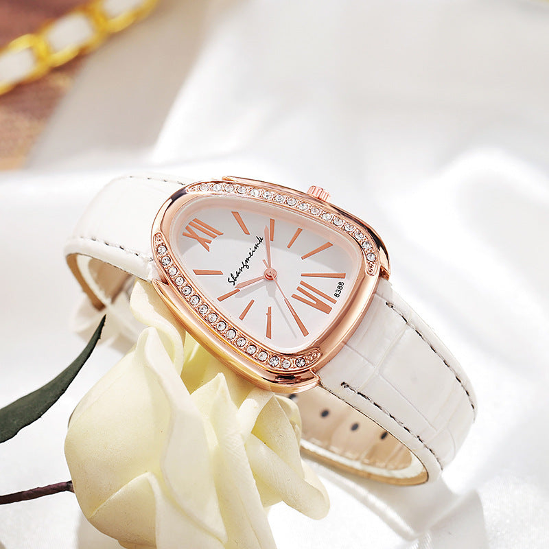 Shangmei cross-border new arrival small thin strap snake-shaped women's fashion watch student with diamond casualtrendy quartz watch
