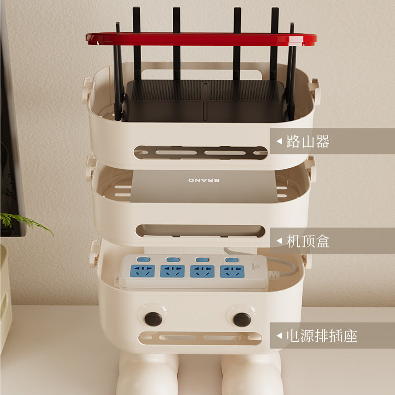Router storage box - home wifi, tv set-top box organizer, new socket & broadband cable management solution