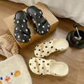 Polka dot holiday lightweight soft eva closed-toe slides - women's summer outdoor anti-slip water-resistant versatile beach sandals