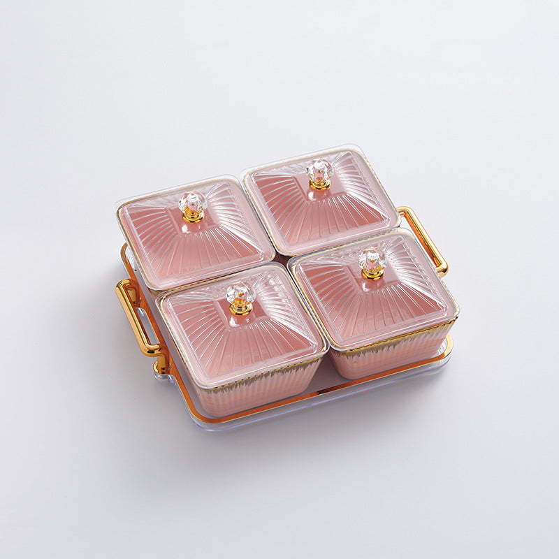 New arrival ceramic fruit plate living room high-looking dry fruit plate for homecandy plate moisture-proof covered snack plate wholesale