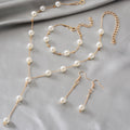 Pearl bracelet, earring, and necklace set wholesale - fashion jewelry for cross-border e-commerce (us & europe) - alloy lightweight luxury dangle earrings