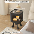Cute cream style bedside table with lamp for home bedroom bedside side cabinet storage shelf small coffee table casual side table