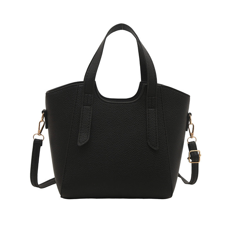 Simple and versatile portable bucket bag women's Korean version ins fashionable and simple shoulder bag 2025 new casual messenger bag