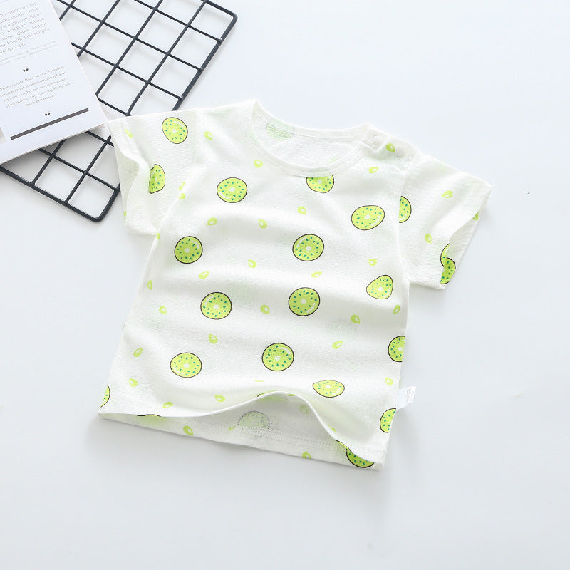 Baby short-sleeve t-shirt, summer infant top, 100% cotton, 0-4 years old, toddler summer outfit, boys' and girls' short-sleeve undershirt, trendy style