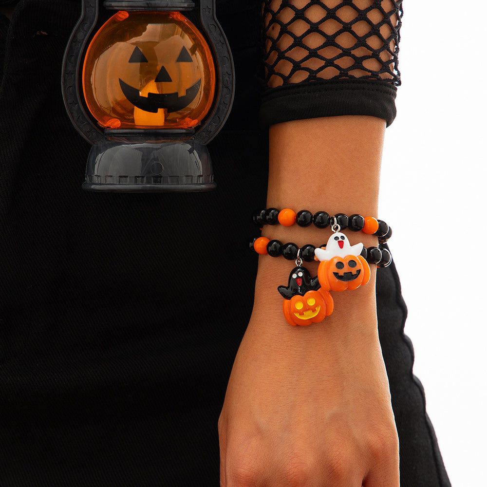 Halloween pumpkin bracelet wholesale fashion cross-border pendant cute cartoon funny niche atmosphere party accessories