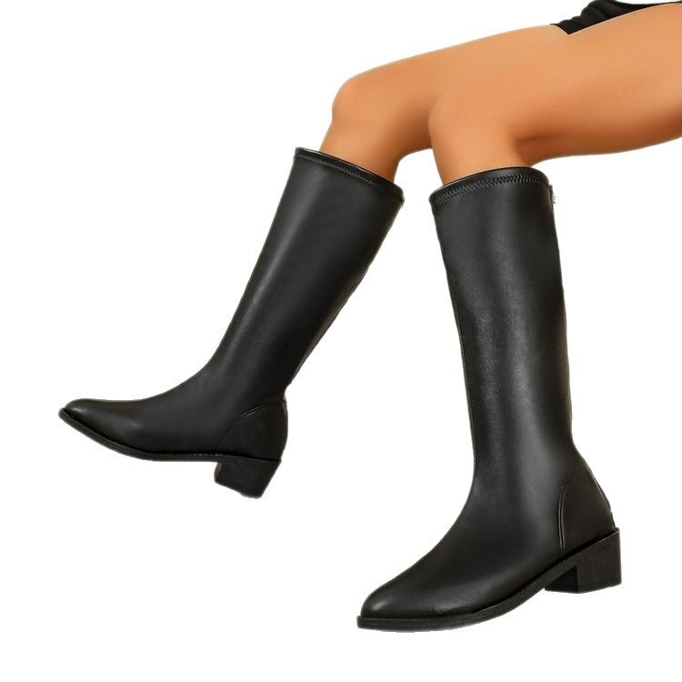 Women's over-the-knee boots for export, new autumn/winter  collection: knee-high, back-zip, riding boots, high-top elastic boots, slim-fit boots