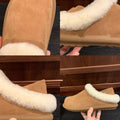 Thick sole two-wear birkenstock shoes for women 2026winternew arrivalfleece-lined snow boots fur slippers soft bottomheattech cotton shoes