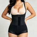 Bodyshaperfashion one-piece body shaping garment with straps and pressure zipper to lift buttocks and body shaping corset to tighten abdomen
