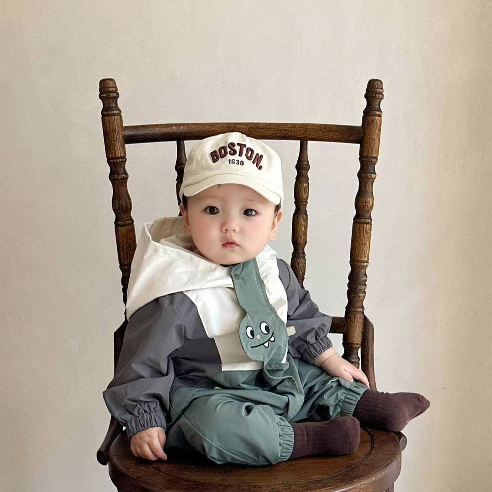 Spring & fall jacket double layer outwear hooded baby style clothes jumpsuit cute outwear cartoon baby clothes
