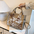 New small tote bag - cross-border women's bag - light luxury, large capacity commuter handbag - printed graffiti crossbody bag