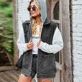 Ebay european and american cross-border women's clothing  new loosecasualtops denim vest waistcoat  vest trendy