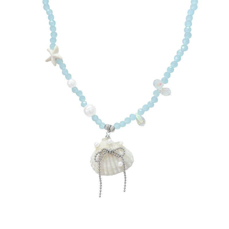 Beach vacation style starfish shell necklace for women 2026 new style classyaccessible luxuryniche style clavicle chain accessories