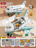 Kids' toy airplane with opening cabin, durable alloy cars, early education puzzle for 2-3 year olds, birthday gift for boys