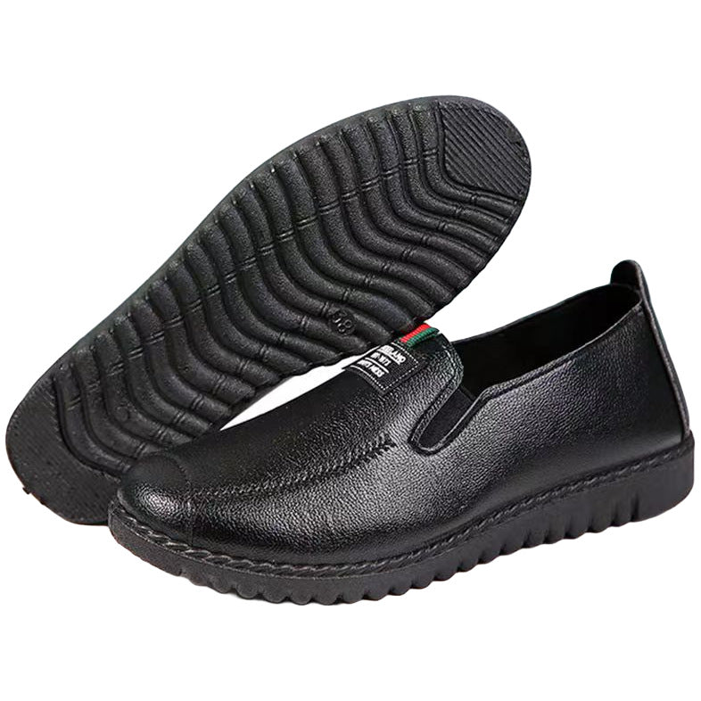 Soft leather soft bottom ladieswear shoes flatsabrasion resistantwaterproofbows work shoes wechat group purchase live broadcast one piece dropshipping