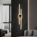 Minimalist long living room grille background wall ambient light zhongshan casual modern creative study bedroom bedside wall lamp