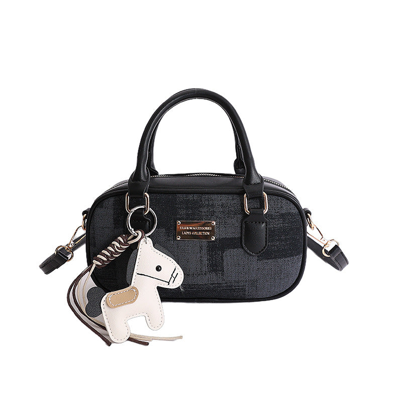 New korean style bowling bag for women - spring's hottest, high-value shoulder bag, handbag, trendy & versatile commuter crossbody bag