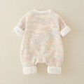 Baby autumn style cute baby long sleevesfleece-lined jumpsuit full month hundred days clothes cute haki outing climbing clothes