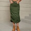 European and american clothing  cross-border foreign trade unique site  new arrival denim workwear skirt casual mid-length skirt trendy