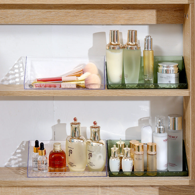 Transparent mirror cabinet organizer - no drilling required, wall-mounted storage rack for bathroom vanity, lipstick & makeup organizer