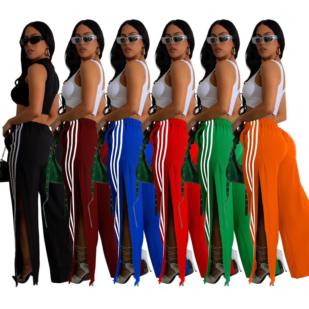 C6960 cross-border   independent station fashion women's single pants solid color sweatpants multi-color