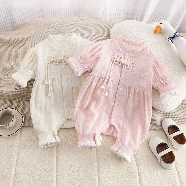 Baby rompers - spring/autumn collection: stylish double-layer bodysuits for newborns - adorable spring outfits for your little one