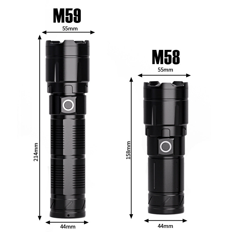 Cross-border long-range laser gun outdoor charging emergency light laser flashlight patrol zoom portable strong light flashlight