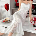 hot-selling sexy pajamas backless cross straps laceelegancelong suspender nightgown women's home clothes