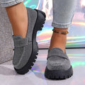 Export spring autumnew arrival british style slip-on women's retrothick sole loafers casualeasiest for matchflats women's wholesale