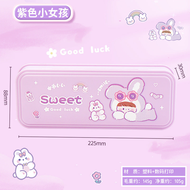 Chinese wind panda pencil bag ins wind niche stationery box cartoon waterproof pencil case primary school students Internet celebrity stationery bag