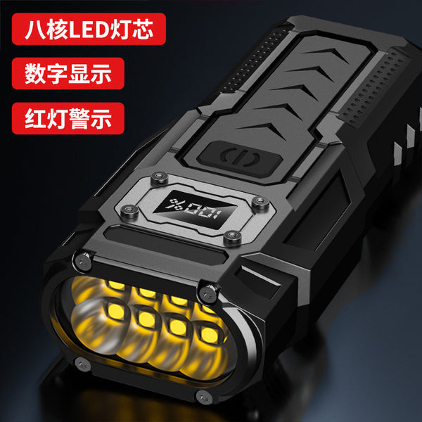 Strong light flashlight outdoor led multi-function magnetic suction auto repair inspection cob red light power bank emergency work light