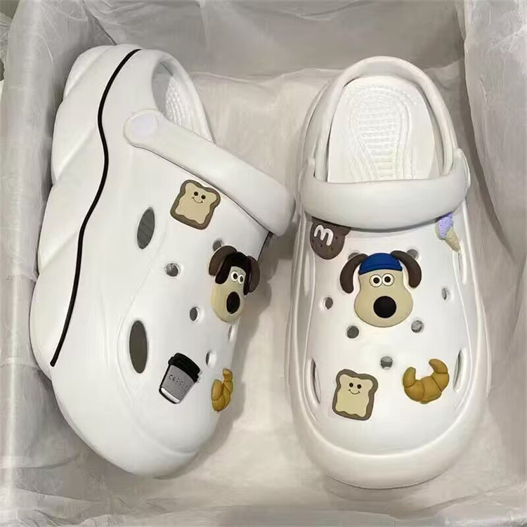 2024new arrival shit-stepping clogs for women outwearsummercutepopularthick sole nurse beach two-wear toe-cap slippers