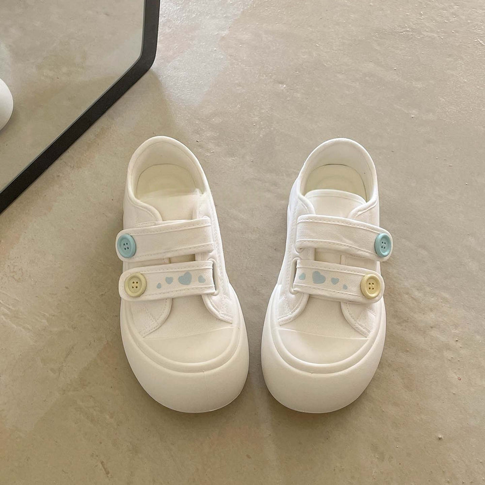 Autum thin breathable sneakers for women 2026new arrivalthick solewhite shoesniche style canvas shoes with skirt bread shoes