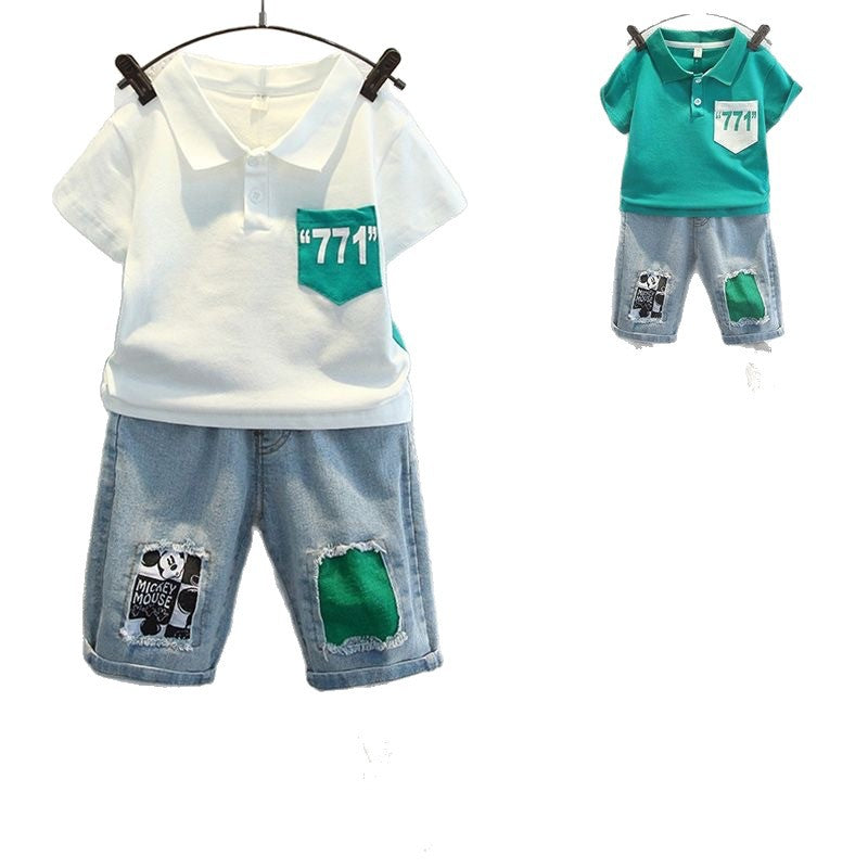 Boys' summer outfit set: stylish  new arrival - korean fashion, trendy short-sleeve, perfect for boys
