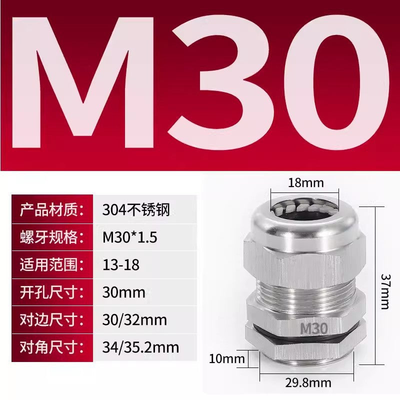 Metal Gegland head Packing box Copper nickel plated cable Waterproof connector Cable gland Guardrail cap Fixed locking head