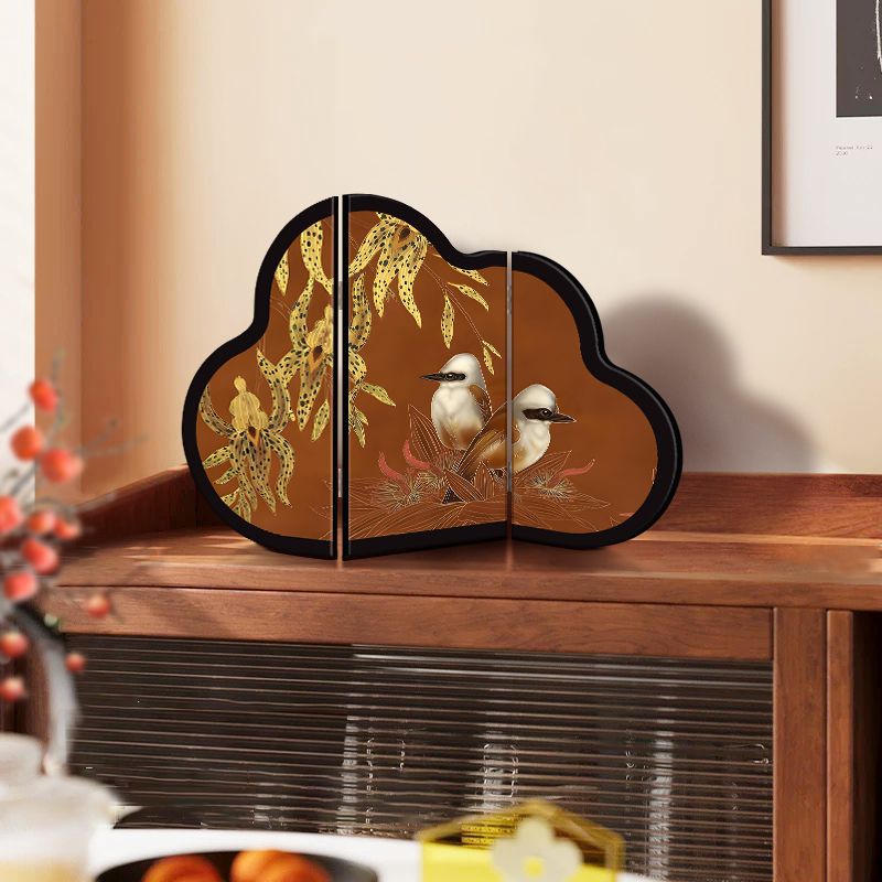 Happy eyebrow small screen red desktop ornaments new chinoiserie living room entrance high-end niche home decorations