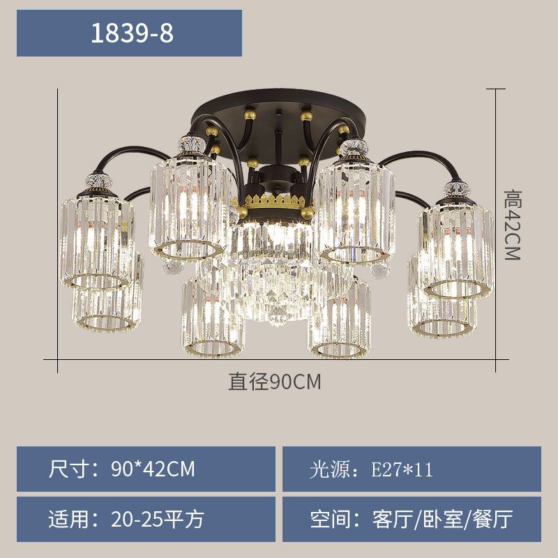Villa hall main light dining room ceiling light 2025 new high-end crystal light modern light luxury living room chandelier