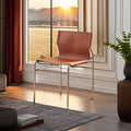 Used saddle leather chair - modern minimalist dining chair for home, living room, balcony, backrest, casual lounge, negotiation chair, office chair