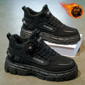 Boots men's winterfleece-linedheattechthickenedrotate button waterproofnon-slipthick soleheight sport snow cotton shoes